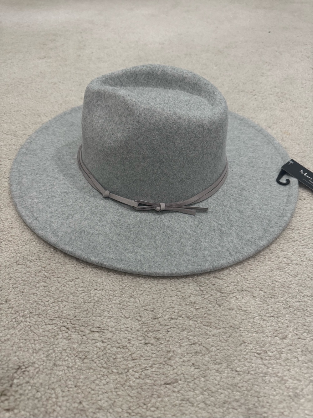 Grey Wide-Brim Wool Felt Hat